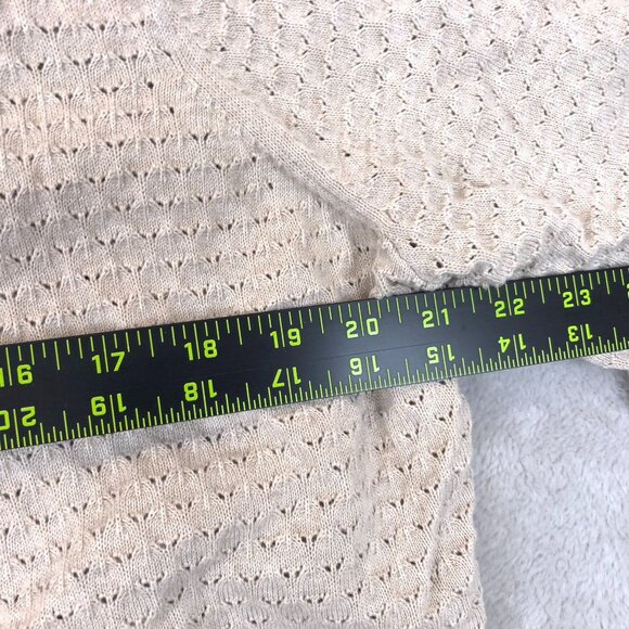 Mercer Street Studio Womens Cardigan Sweater Large Beige Open-Front Crochet Boho - Picture 4 of 12